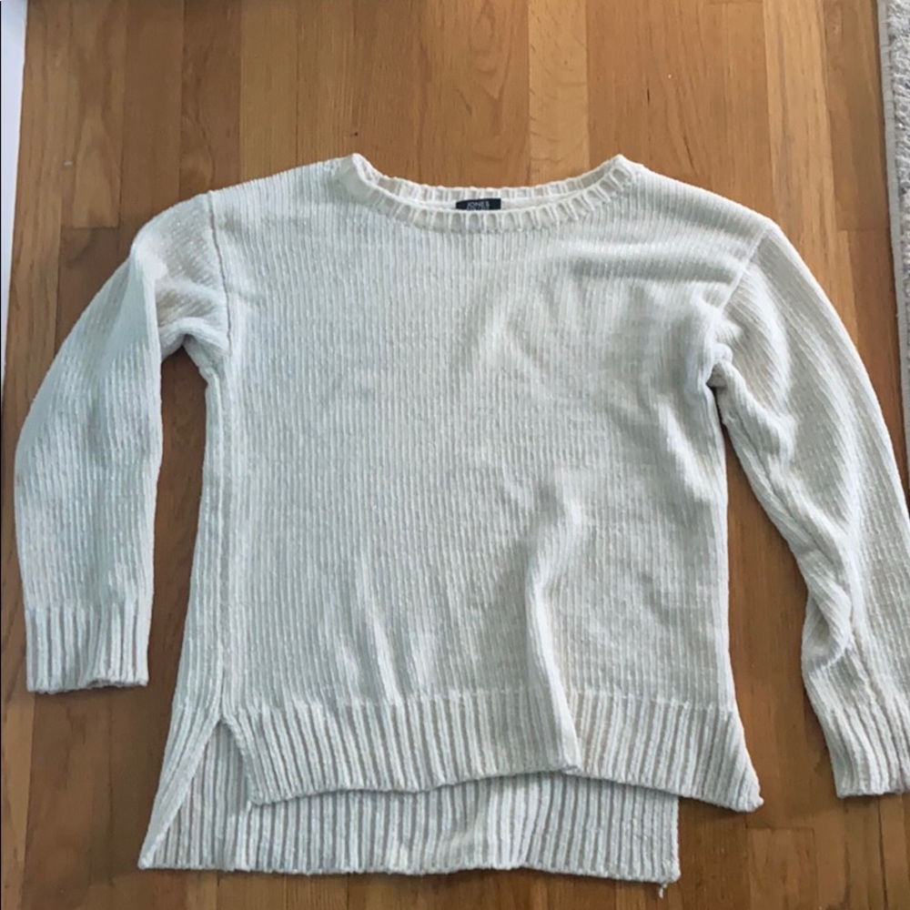 white sweater